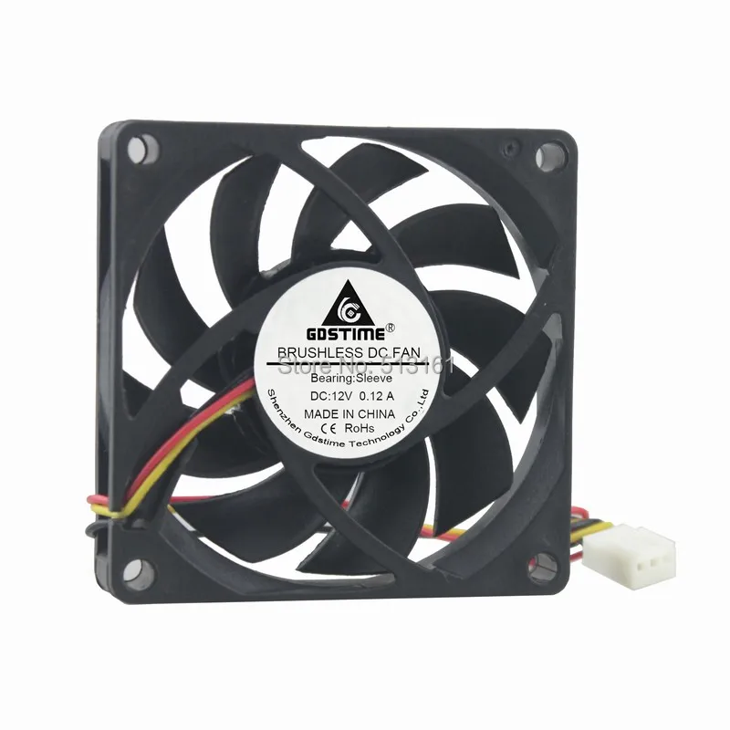 

2PCS Gdstime 70mm 7cm 70x70x15mm DC 12V 3PIN Brsuhless Computer Cooler Case Fan