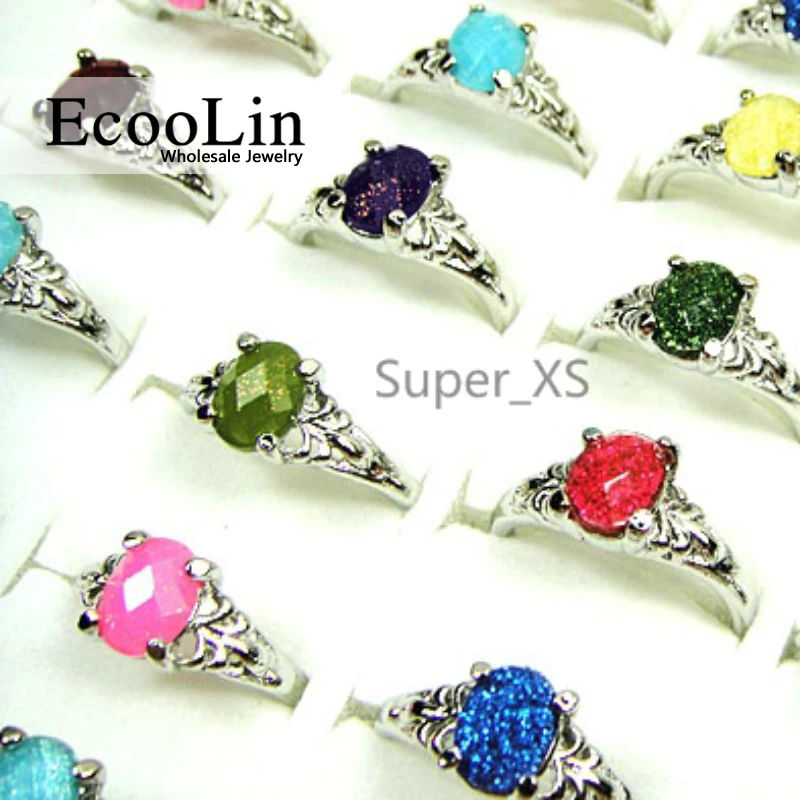 

30Pcs Hot Sale Rhinestone Silver Plated Rings for Women Ladies Jewelry Whole Bulk Packs Lots LR006