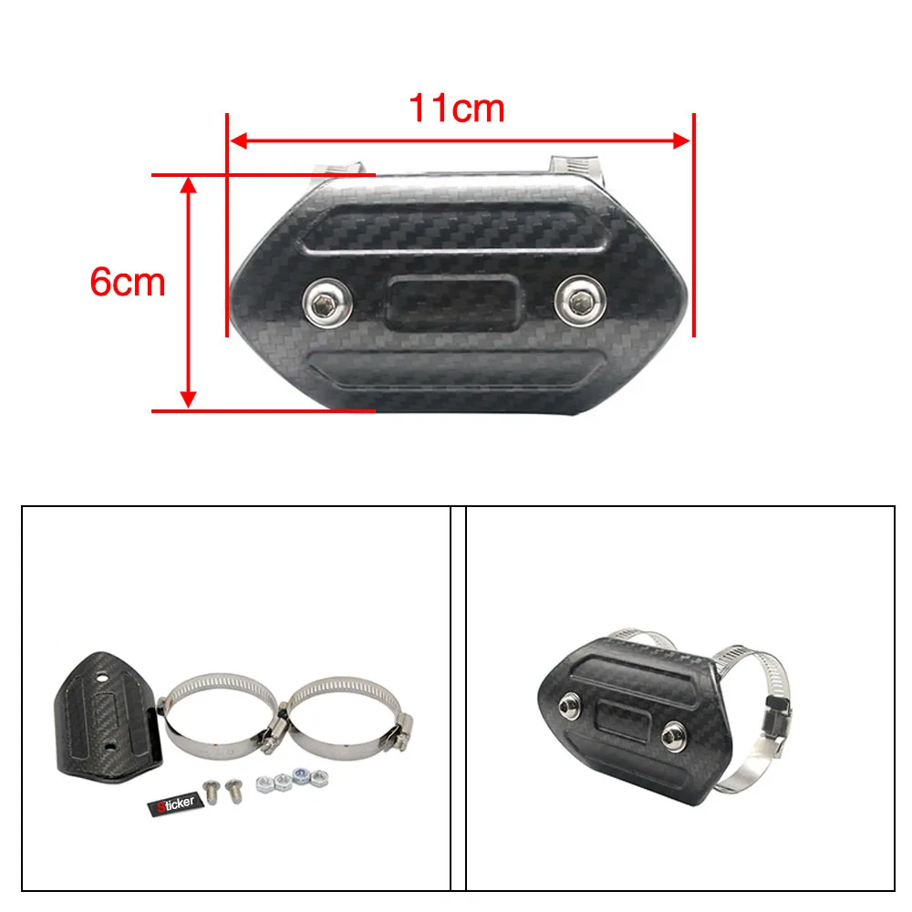 ZSDTRP Motorcycle Exhaust Carbon Fiber Protector Heat Shield Cover Guard For AK Yoshimura AR SC Exhaust