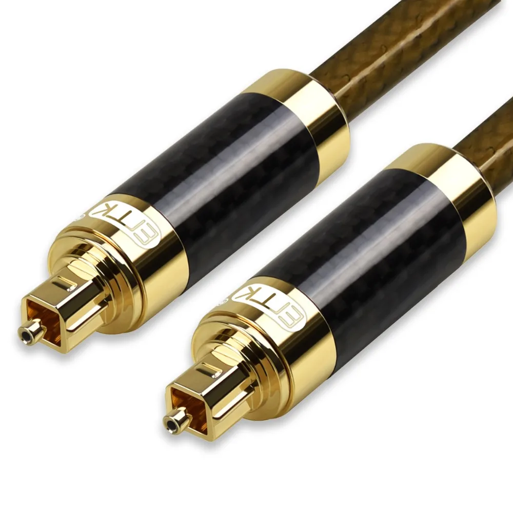 EMK Optical Digital Audio Cable Home Theater Fiber Optic Toslink Optical Cables Male Gold Plated 8.0mm Best For Sound Bar Xbox