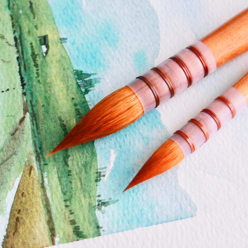 ArtSecret Hohe Grade 45RSQ Kolinsky Haar Holzgriff Pinsel Künstlerische Aquarell Kunst Malerei Stift Für Zeichnung