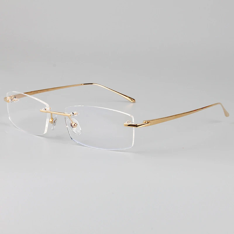 New Arrivals Business Eyewear 100% pure titanium male rimless Eyeglasses frame light weight recipe RXable 6379 size 55-17-140
