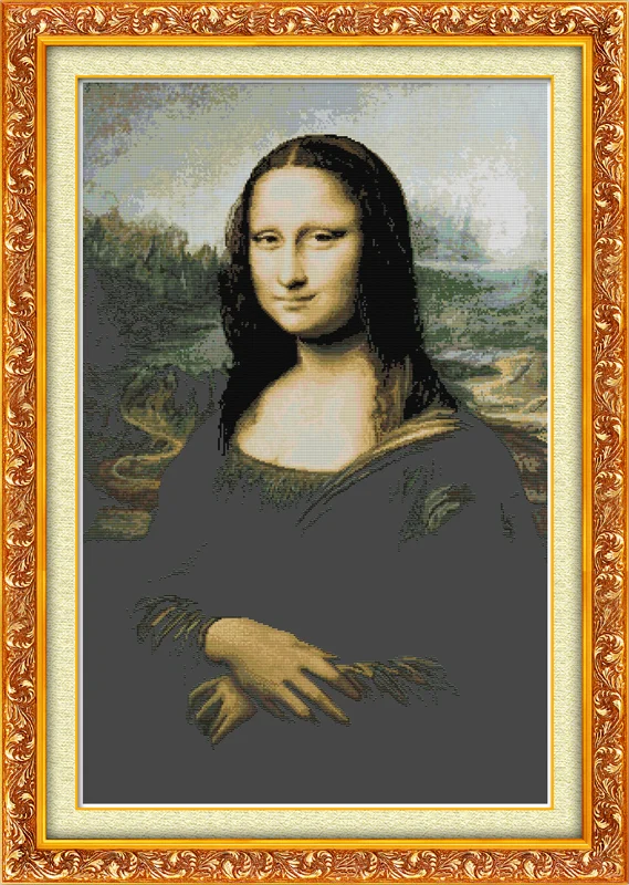 Mona Lisa cross zestaw do szycia ludzie 18ct 14ct 11ct count wydruk płótna ściegi haft DIY handmade robótki ręczne