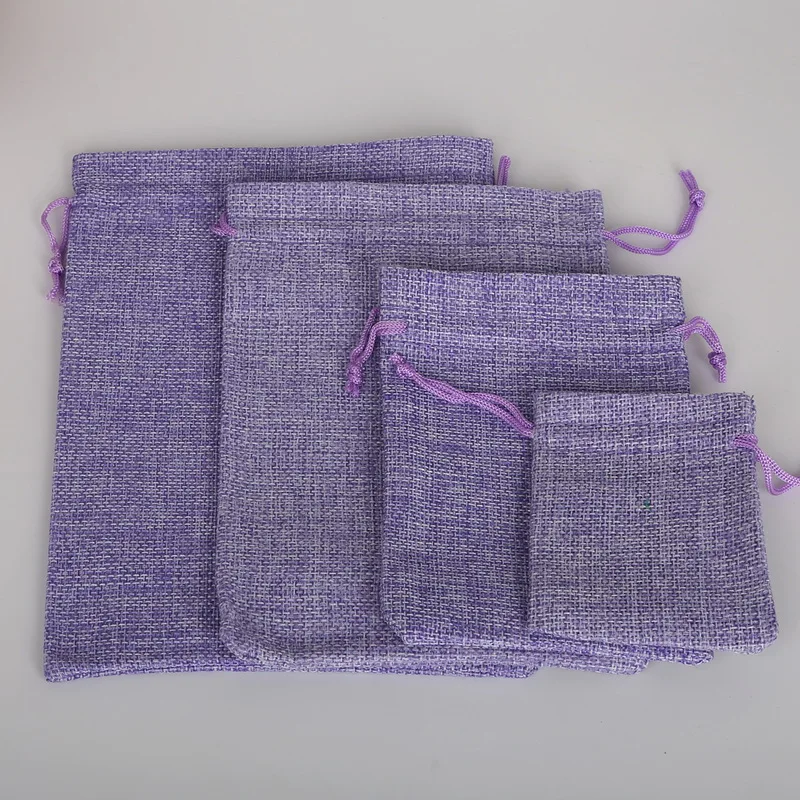 

NiceBeads Fashion 4 Size Light Purple Cotton Linen Gift Pouch Bags Decorative Bags Pouch/Jewelry&Gift&Phone Package