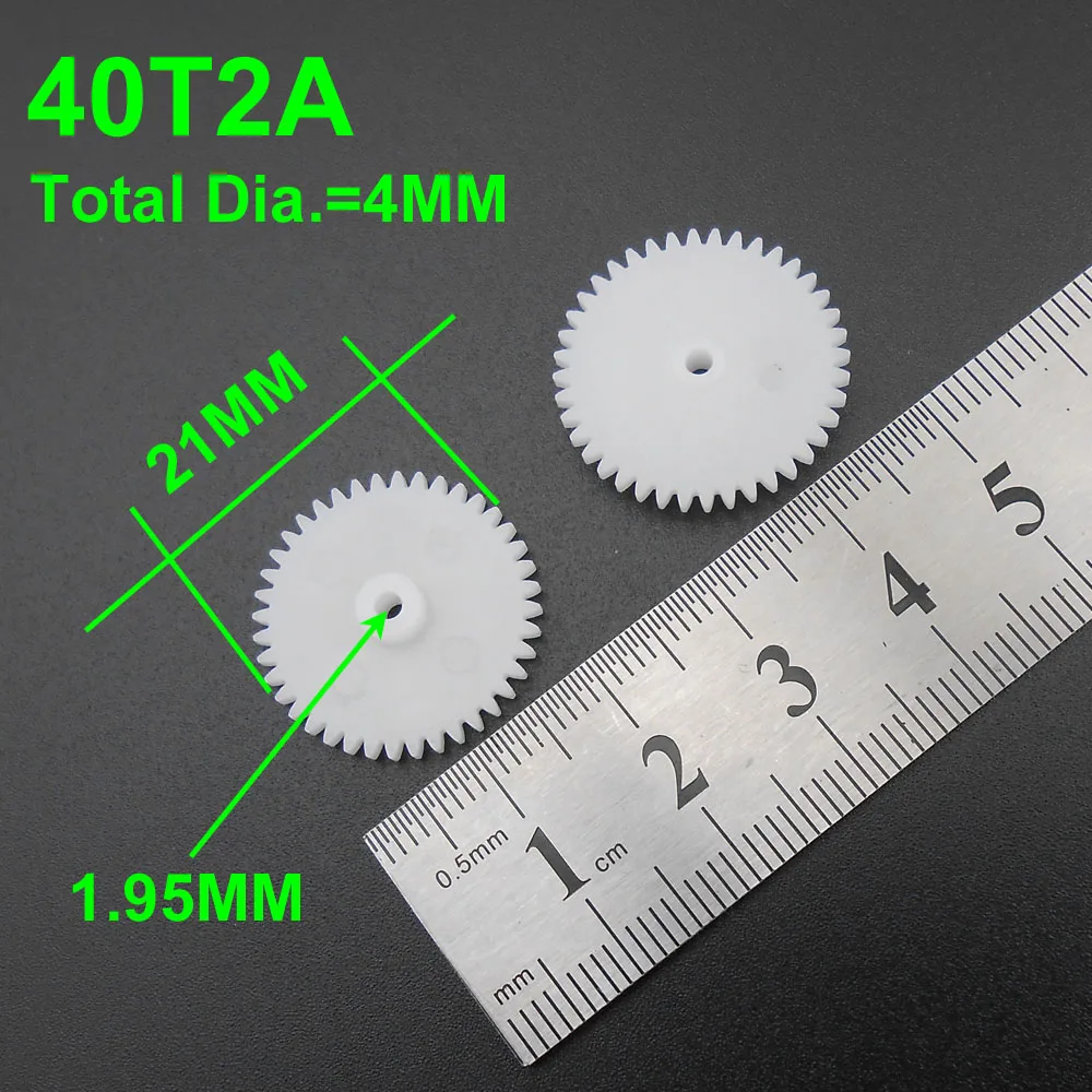 

1000PCS/LOT 0.5M 40T 2A Plastic Spur Gear 0.5 Modulus T=40 Aperture: 2mm 1.95MM Tight Fitting 40 Teeth 4MMX21MM Gears NEW *FD857