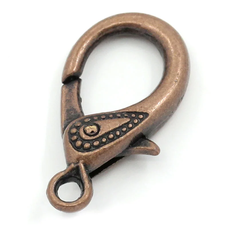 Doreen Box Lovely Lobster Clasps Findings Antique Copper 3.1x1.7cm,10PCs   (B24600)