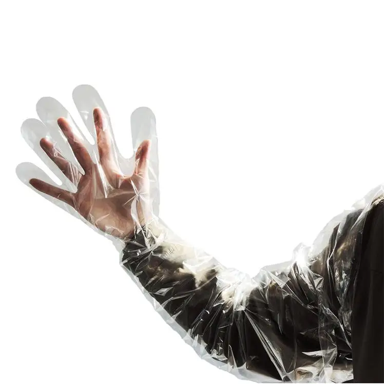 50 Stück Einweg-Handschuhe aus weichem Kunststoff für Tierarzt, langlebige Einweg-Handschuhe für Bauernhof, langer Arm, Veterinärprüfung, rektale Untersuchung – Detail 8