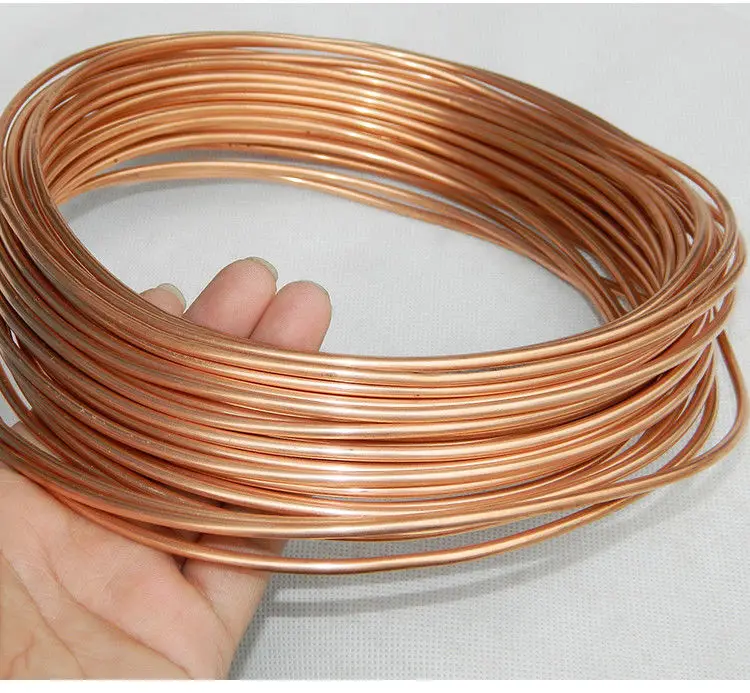 2MM 2.5MM 3MM 4MM 5MM 1M Dia Copper Tone Refrigeration Capillary Pipe Tubing Coil refrigeration T2 1.2P tube