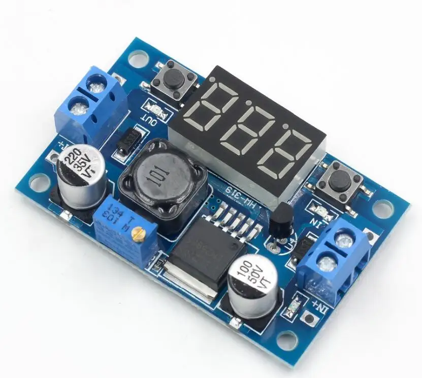 LM2596 Buck Step Down Power Converter Module LED Digital Voltmeter Display Adjustable Board DC-DC 2A Short Circuit Protection