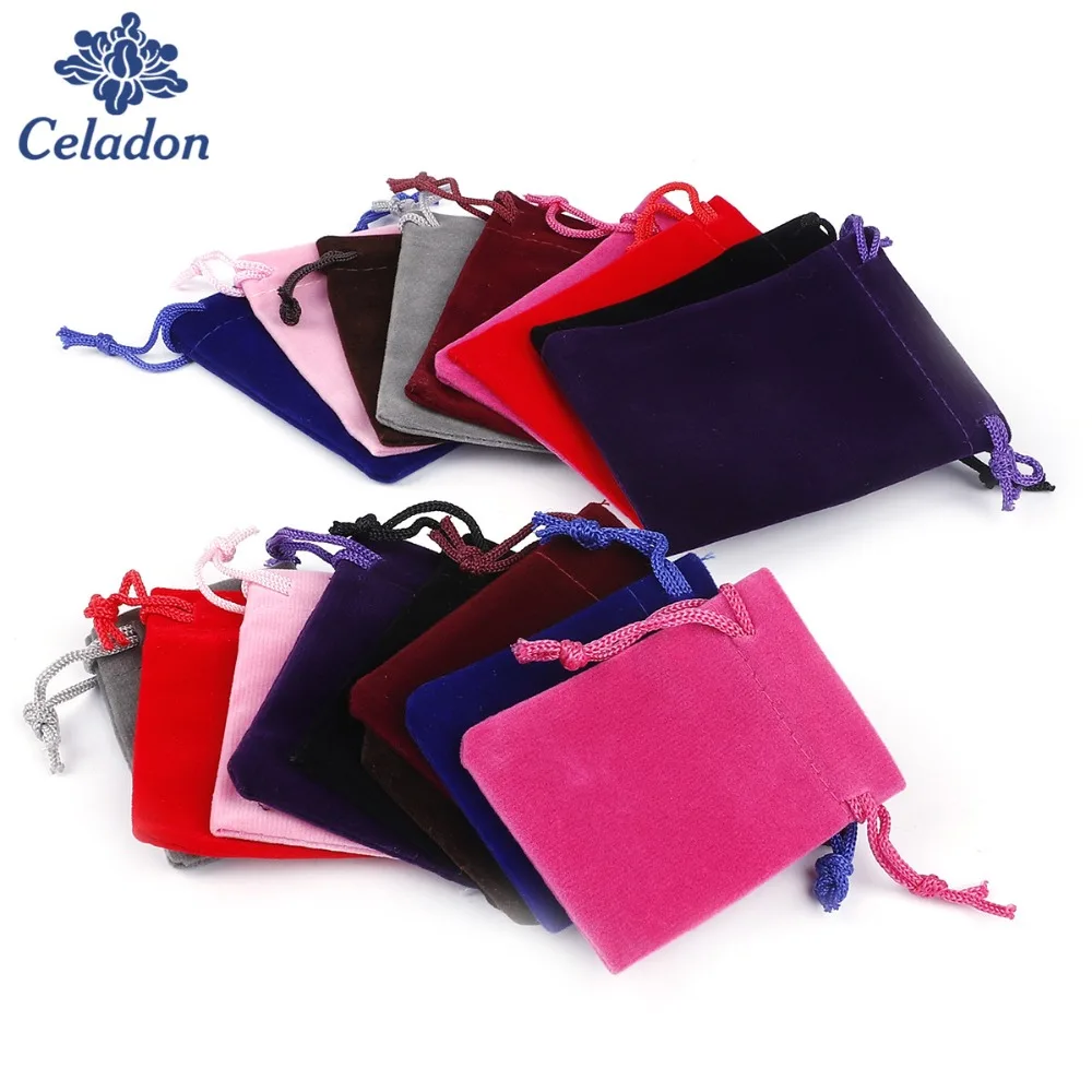 10 pcs/lot High Quality Multi Color Velvet Pouches Jewelry Packaging Display Drawstring Packing Gift Bags  Pouches