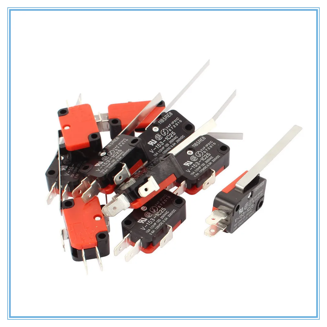 10 ピース 27 × 16 × 10 ミリメートル SPDT マイクロリミットスイッチ 3 端子モメンタリ V-153-1C25