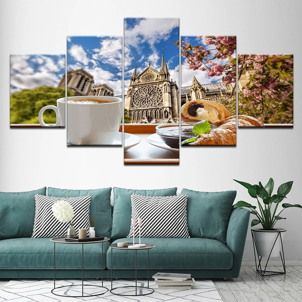 Canvas Painting Tea time coffe - Wallpaper Coffee And Tea review and price