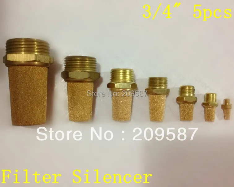 

5pcs Sintered Bronze Pneumatic 3/4" PT Male Thread Exhaust Silencer Muffler