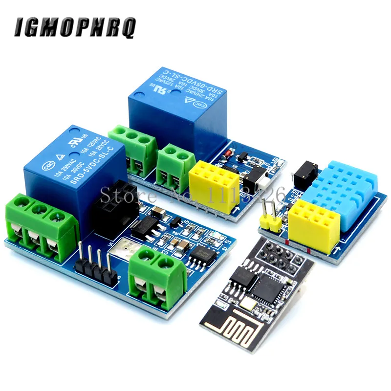 ESP8266 ESP-01 ESP-01S 5V Relè WIFI Modulo DHT11 di Umidità di Temperatura del Modulo Sensore di Modulo WIFI Senza Fili NodeMCU Smart Home, Casa