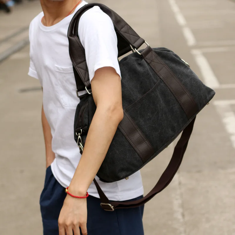 Vintage Crossbody Bag For Men Canvas Shoulder Bags Casual Men Messenger Bag Travel Handbag PT1007