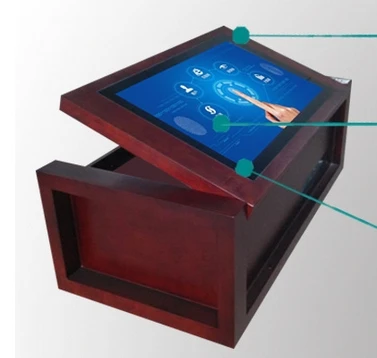 4K Display Industrial Pc Interactive Touch Screen Kiosk Conference Table Multimedia touch table used in the restaurant