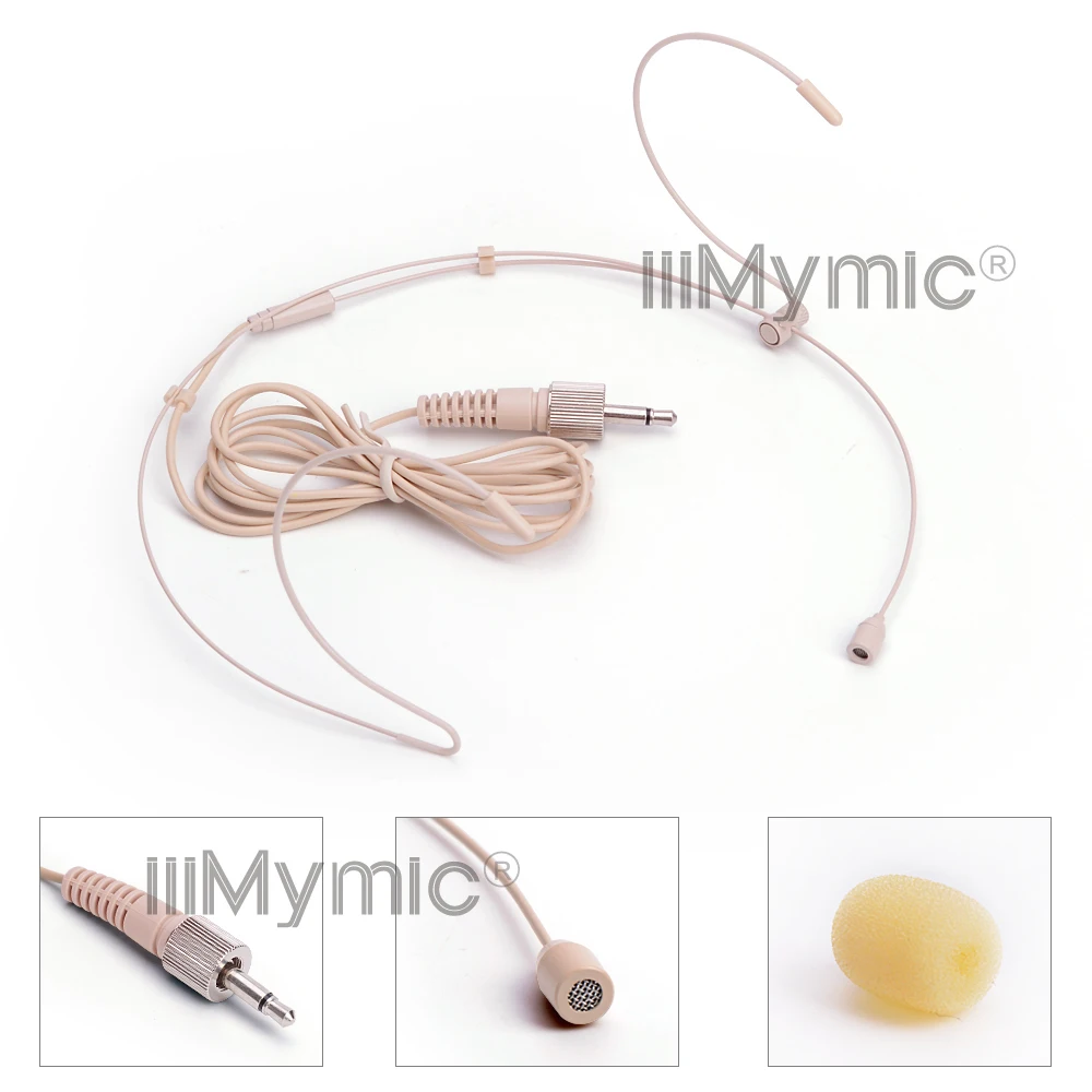 iiiMymic Good quality Headset Cardioid Condenser Microphone For Sennheiser Wireless BodyPack Transmitter 3.5 mm 3.35mm Lockable