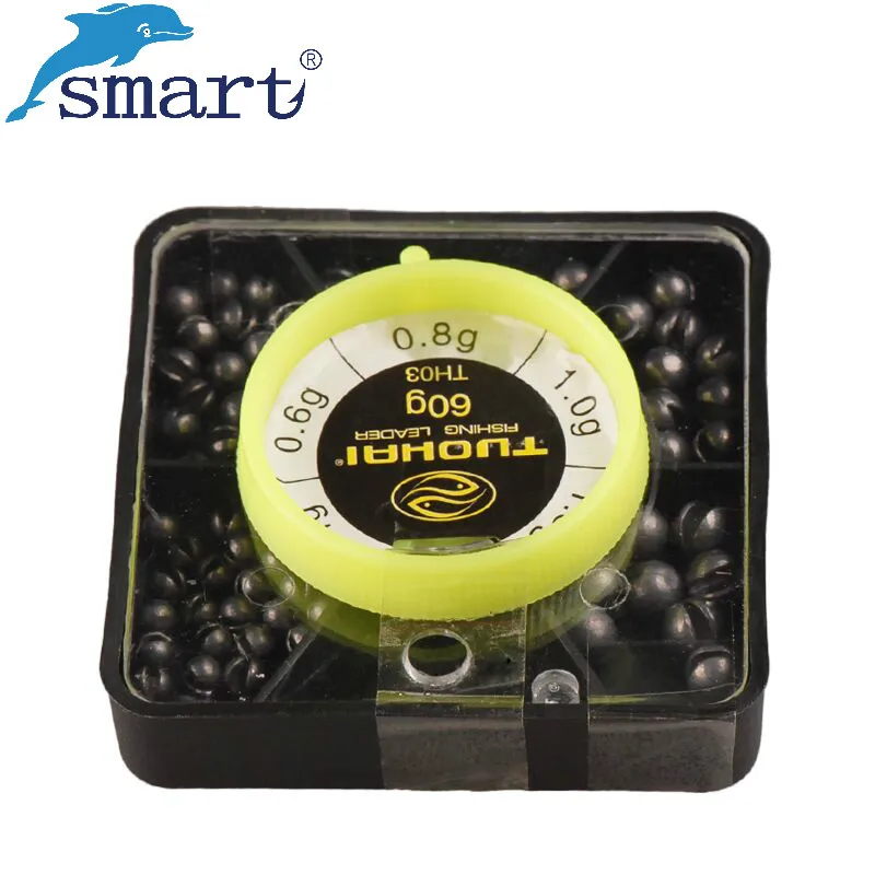 Smart 78Pcs/Set Round Split Shot Lead Weight Pesca Fishing Tackle Tool Accessories Lead Drop Black Fishing Sinker Kits With Box