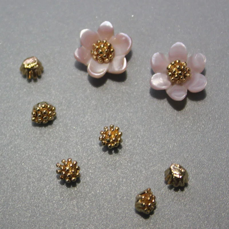 20pcs/Pack 4mm Copper Flower Buds Jewelry Accessories Diy Earrings Brooch Beads For Women Jewelry Making