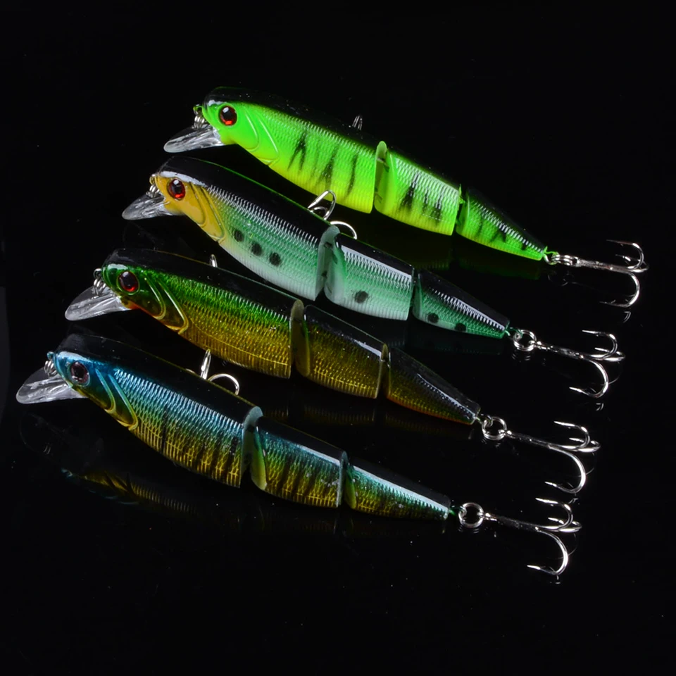 New Arrival 4pcs 11cm/15g Fishing Lures 3 Segment Lifelike Swimbait Plastic Hard Baits 5 Colors Available Wobblers Fishing bait