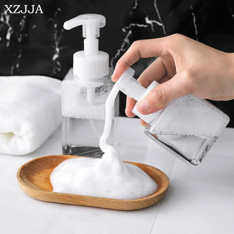 XZJJA 250ml/400ml Clear Foam Bottle Liquid Soap Dispensers Shampoo Lotion Shower Gel Foam Pump Bottles Mousse Points Bottling