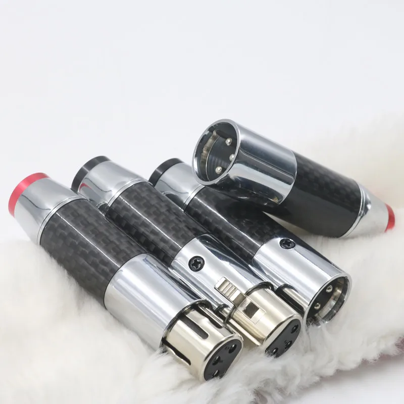 XLR Stecker Jack XSSH HIFI Audio Schwarz Carbon Faser Tellur Kupfer Überzug Rhodium Gold Nylon Weiblich Männlich 3 Pins XLR stecker – Detail 2
