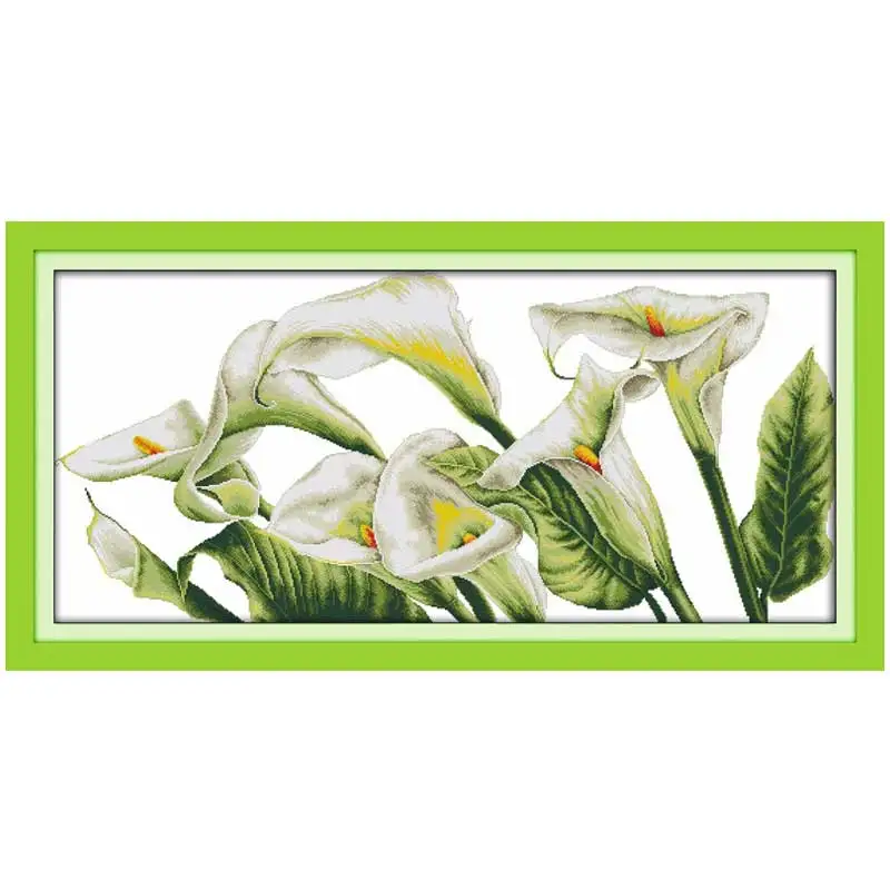 Calla(2) Flower Patterns Counted Cross Stitch Set 11CT 14CT 16CT Stamped DMC Cross-stitch Kit Embroidery Needlework Home Decor