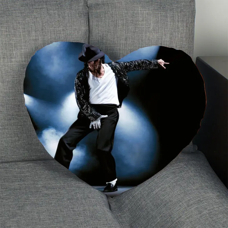 New Pillow Case Michael Jackson Heart Shape Satin Fabric Pillow Cover For Home Bedroom Wedding decorate Pillow Cases