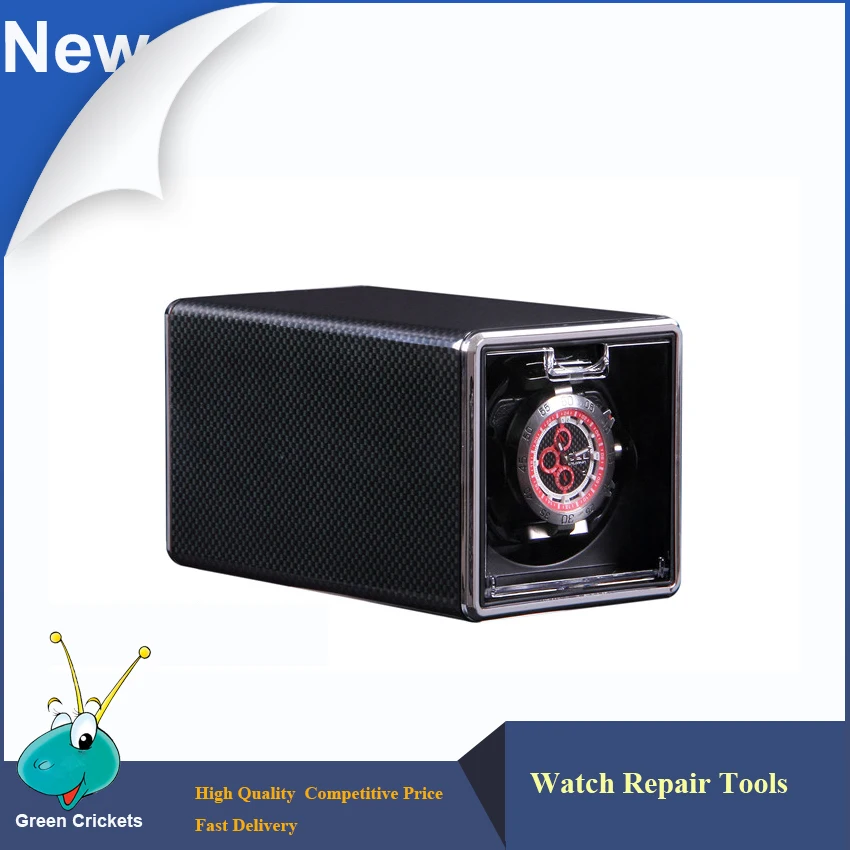 Luxury Black Carbon fiber Spraying Ultra quiet Motor Automatic Watch Winder box, 4 Modes Watch Winder