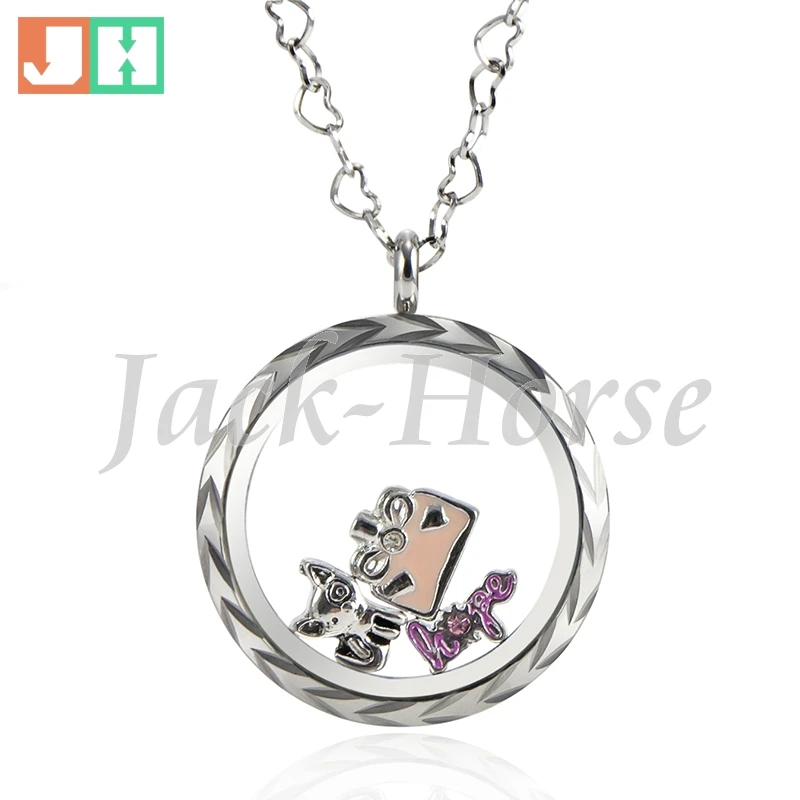 Water Proof  316L Stainless Steel 20mm 25mm 30mm glass memory  floating locket living locket floating charm locket