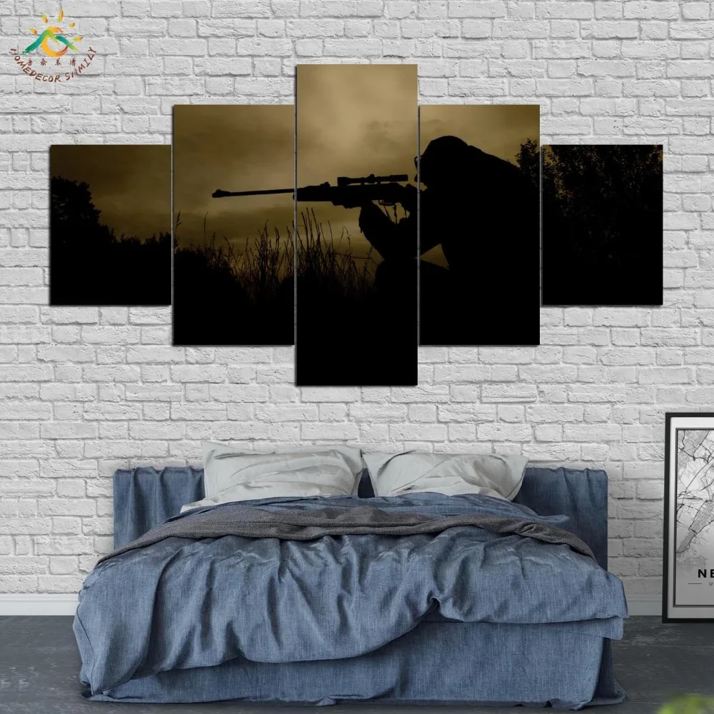 Sharpshooter On Mission Modern Canvas Art Prints Poster Wall Painting Home Decoration Artwork Wall Art Pictures 5 Pieces