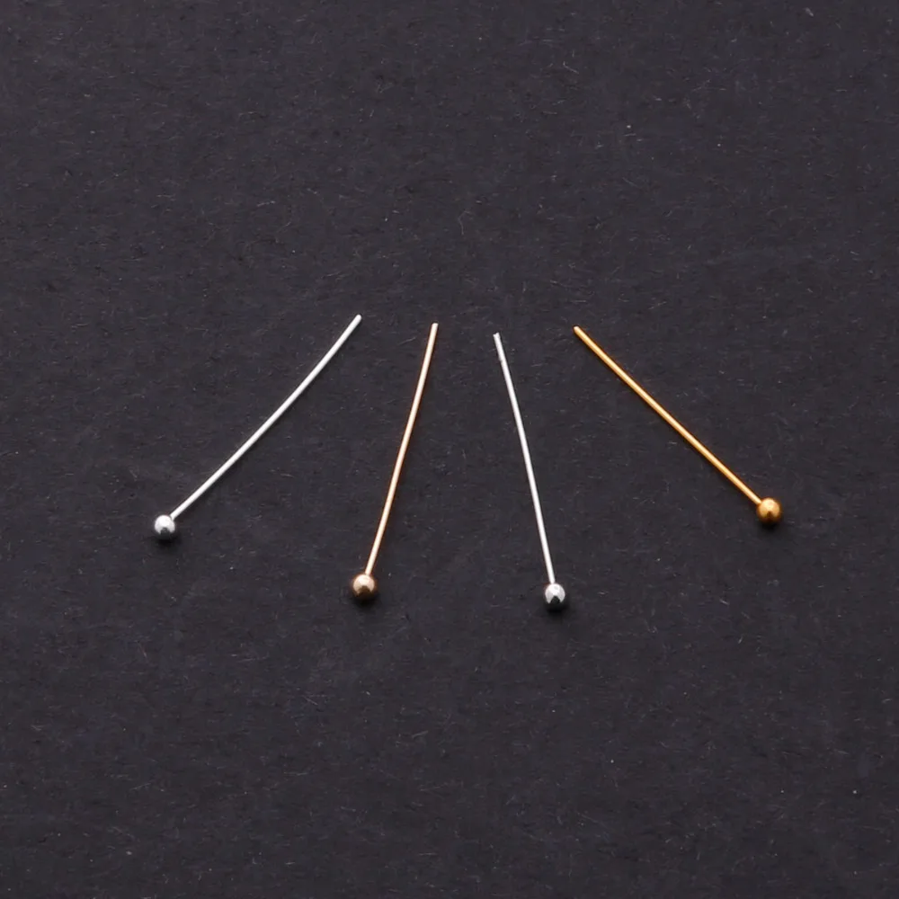 50-100pcs Rhodium/Gold Copper Ball Heads Pins Needles for Jewelry Making Findings DIY Earrings Necklace Accessories Supplies