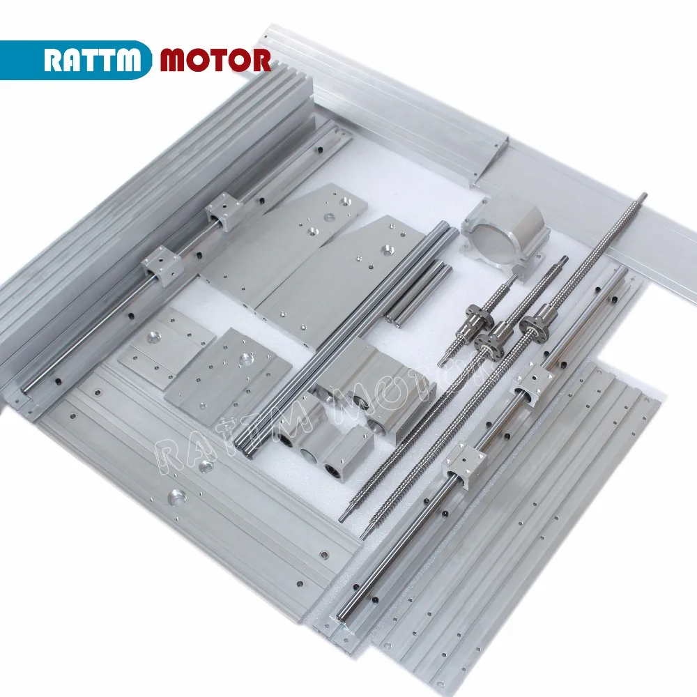 6040 Full Aluminum Frame With 80mm Clamp Fixture CNC Kit Engraving Router Milling Machine