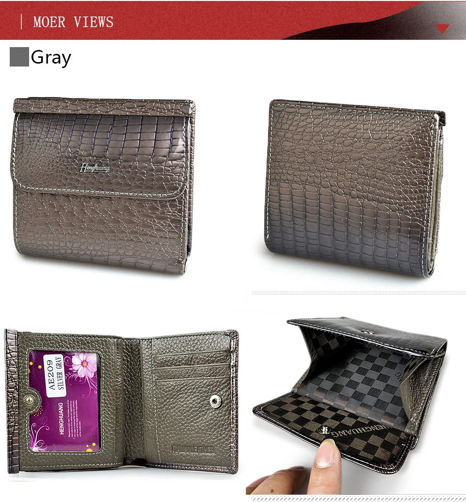 HH Echtem Leder frauen Brieftasche Mini Brieftaschen Frauen Kurze Kupplung Luxus Weibliche Geldbörse der Dame Geldbörsen – Detail 20