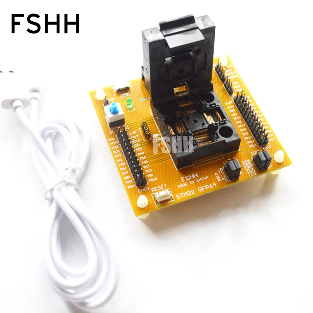 STM32-QFP64 test socket STM32 TQFP64 Programmer adapter JTAG SWD 0.5mm