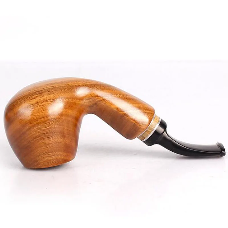 Ebenholz Langlebig WoodenMen Rauchen Rohr Mode Klassische Natur Gebogen Holz Rohre Zubehör Set 9mm Filter Mühle Tools