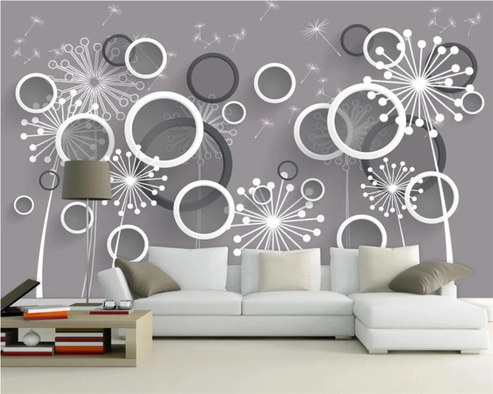 

Custom wallpaper photo home decor living room bedroom background 3D stereo dandelion TV background 3d wallpaper mural