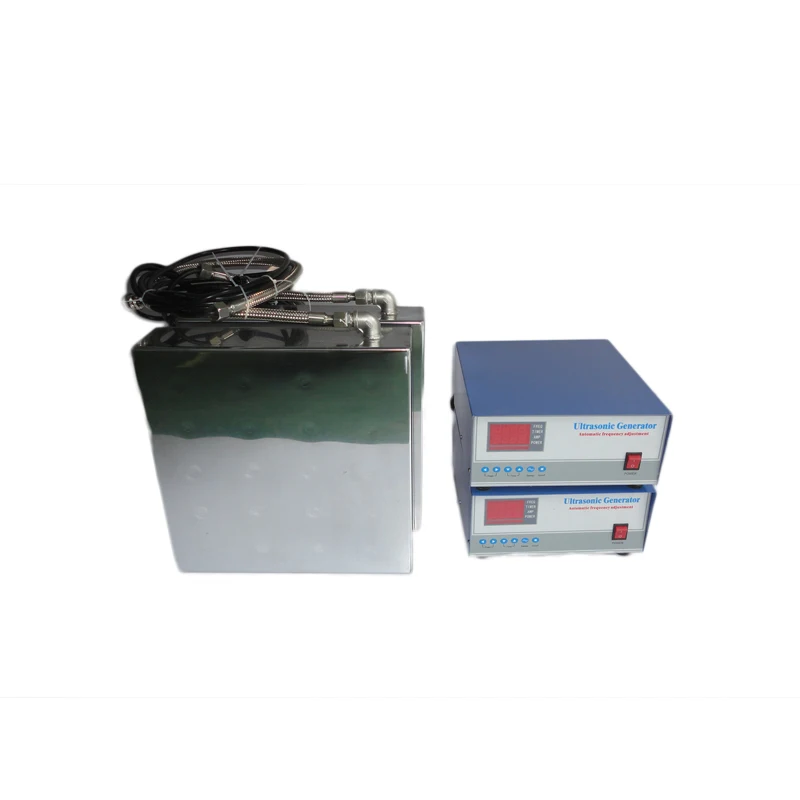 Immersible Transducer Plates and generator For ultrasonic cleaning solution for carburetors