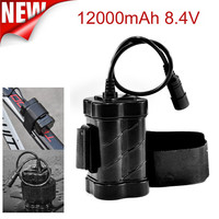 GTF  bike light 8.4V 12000mAh Rechargeable 4 x 18650 Battery Pack For Head lamp Bike Bicycle Light