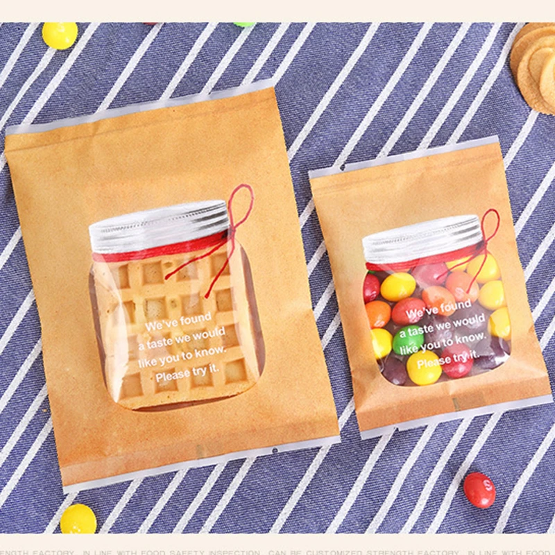 15/50 Mason Bottles Bags Nuts Candy Cookies Bread Baking Bag Seal Fresh Food Storage Bag Snacks Zipper Sealed Kitchen Organizer