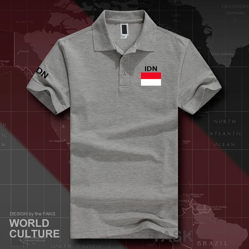 Indonesia Indonesian polo shirts men short sleeve white brands printed for country 2017 cotton nation team flag new  IDN ID