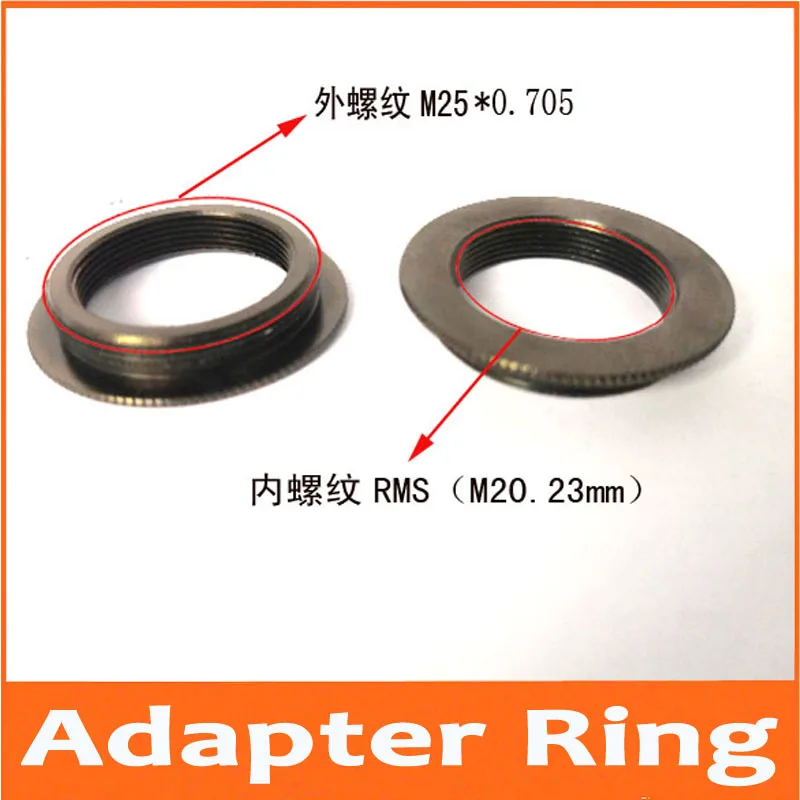 New Metal Adapter Ring Mount for Biological Microscope Objective Lens RMS M20.23mm to M25x0.705mm X1 on Digital Camera