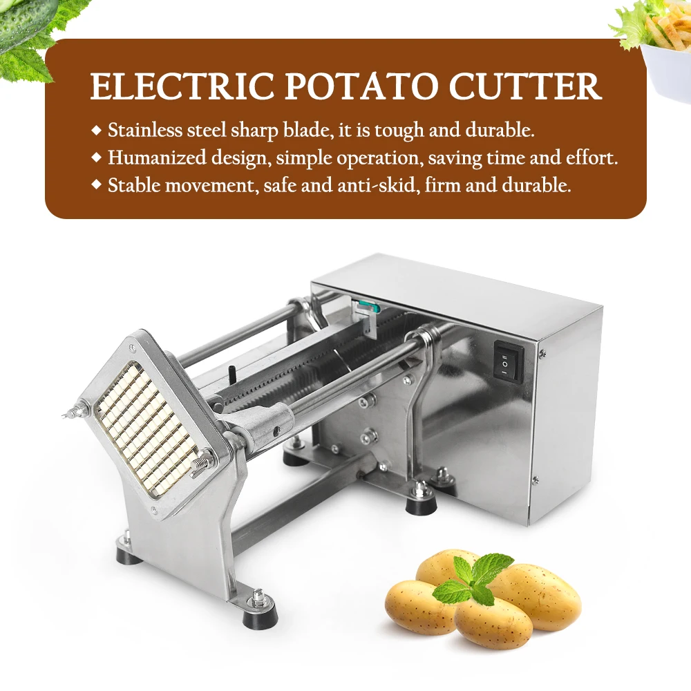 ITOP Potato Chips Cutting Machine French Fries Cutter 3 Blades 7/ 9/ 13mm Commercial Vegetable Cutter Kitchen Equipment 110-220V