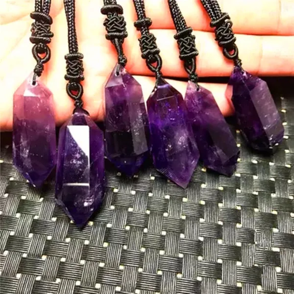 

1PCS Beautiful Natural Amethyst Quartz crystal Stone Point Pendant Necklace Healing natural stones and minerals