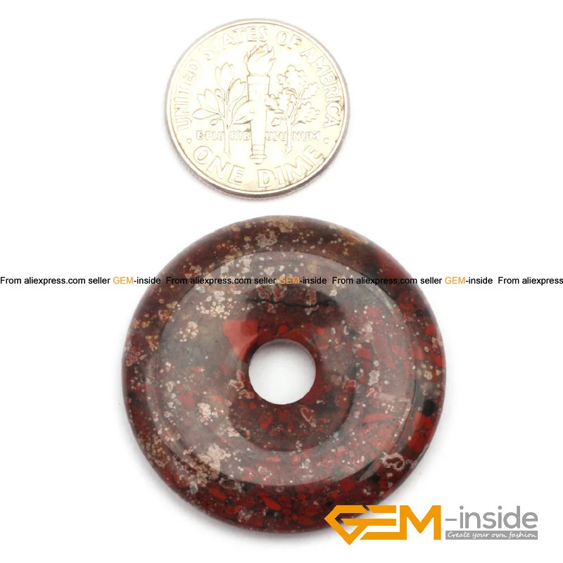 30mm 40mm 50mm Donut Shape Red Jaspers Natural Stone Loose Beads For Pendant Making Means Safe And Lucky