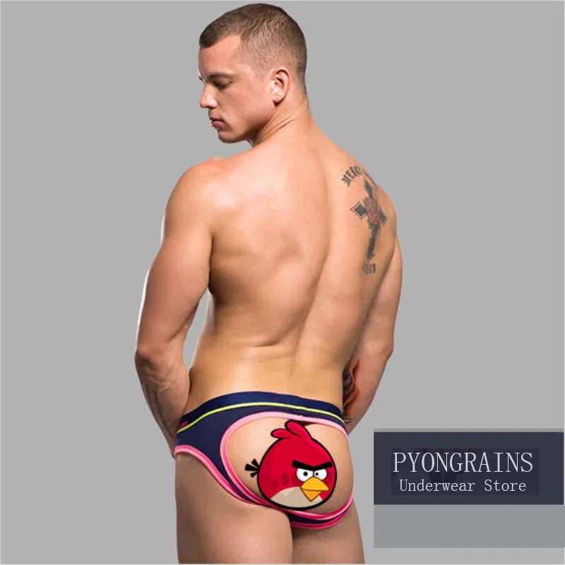 PYONGRAINS Underwear Men Male Sexy Briefs Cotton Fabric Hollow Design Men Underwear Briefs Men Underpants Cuecas Gay Underwear