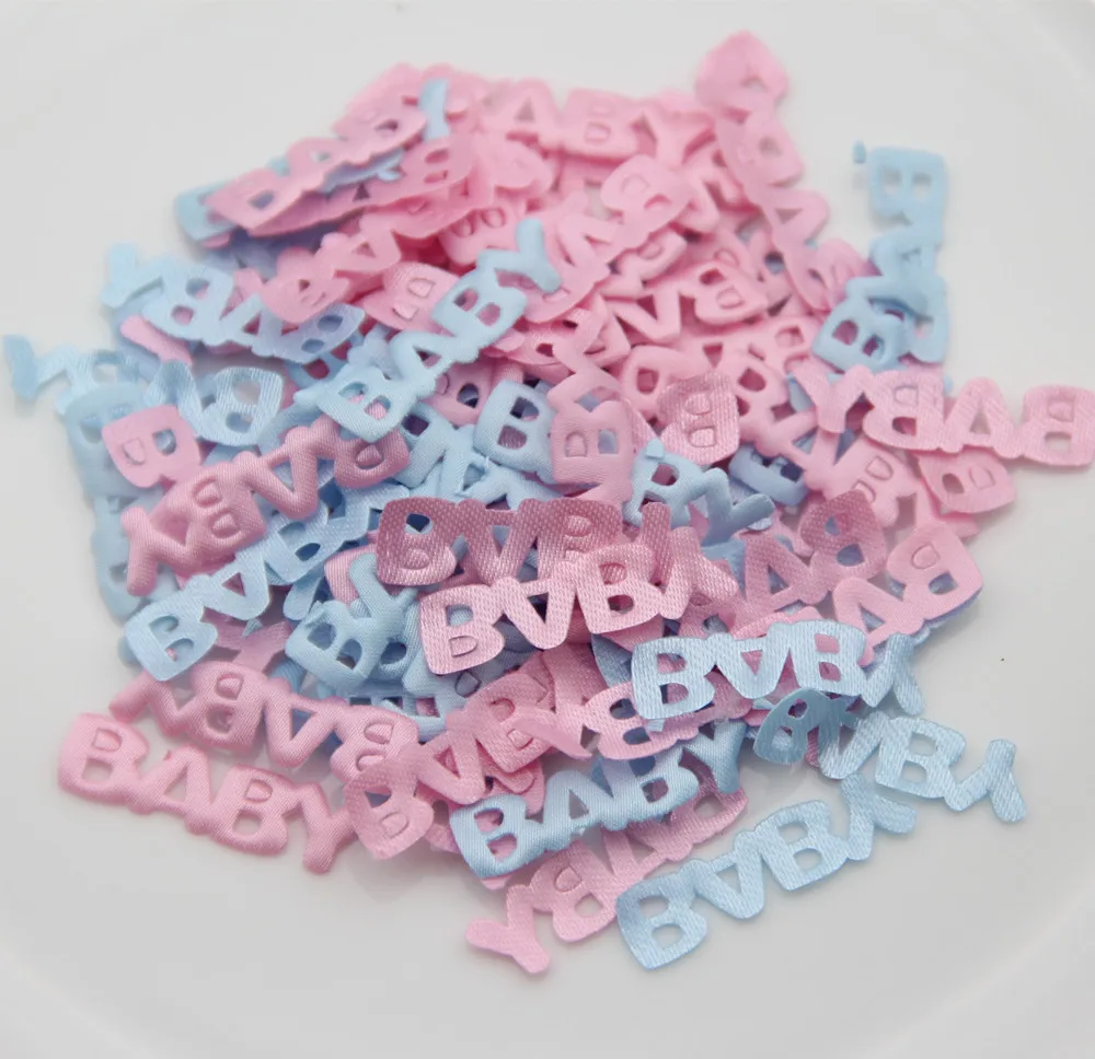 100Pcs Cute Baby Letter Shape Fabric Confetti Baby First Birthday Confetti Table Sprinkles Birthday Decoration Party Supplies