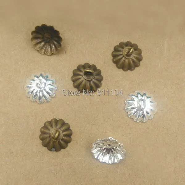 

10mm Bell Bead End Caps Cups Flower Charms with Loop DIY Jewelry Findings Multi-color Plated Brass Metal