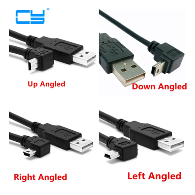 

USB 2.0 Male to Mini USB B Type 5pin 90 Degree Up /Down / Left /Right Angled Male Data Cable 6FT