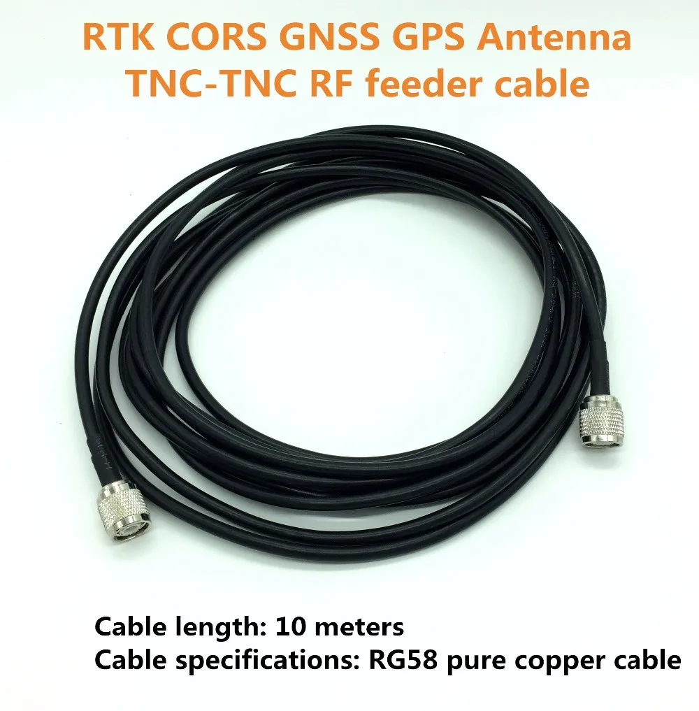 Applied to RTK GNSS antenna, CORS GPS antenna, connector cable RG58, pure copper cable TNC connectorsTNC 10 meters,